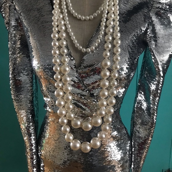 MICHEAL KORS party silver sequin dress size xxs  💗💕💗 - Picture 5 of 10